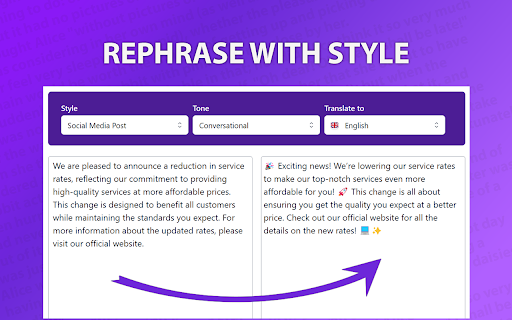 Paraphrase Tool  from Chrome web store to be run with OffiDocs Chromium online