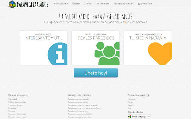 Paravegetarianos | Red social  from Chrome web store to be run with OffiDocs Chromium online