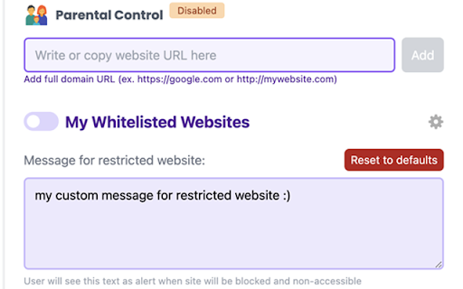 Parental Control | Safe browsing for kids  from Chrome web store to be run with OffiDocs Chromium online