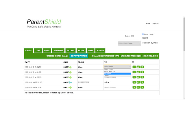 ParentShield Names4Numbers  from Chrome web store to be run with OffiDocs Chromium online