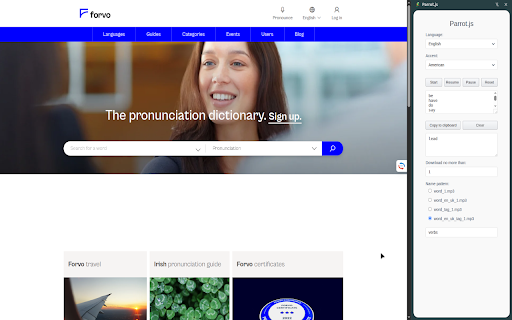 Parrot.js  from Chrome web store to be run with OffiDocs Chromium online