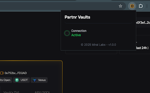Partnr Vaults  from Chrome web store to be run with OffiDocs Chromium online