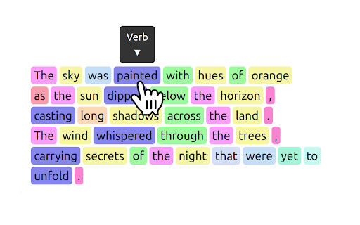 Part of Speech Identifier  from Chrome web store to be run with OffiDocs Chromium online
