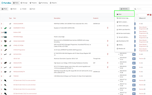 Partsbox Print Button  from Chrome web store to be run with OffiDocs Chromium online