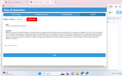 Pass AI Detection  from Chrome web store to be run with OffiDocs Chromium online