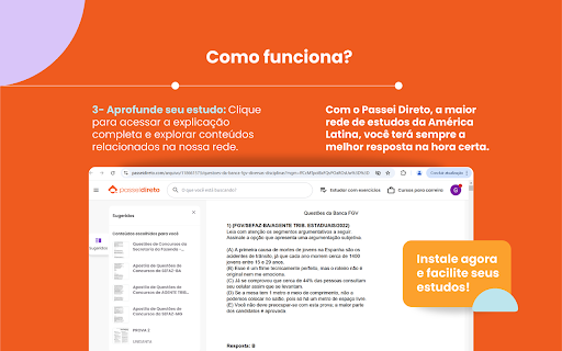 Passei Direto – Respostas rápidas para suas questões  from Chrome web store to be run with OffiDocs Chromium online