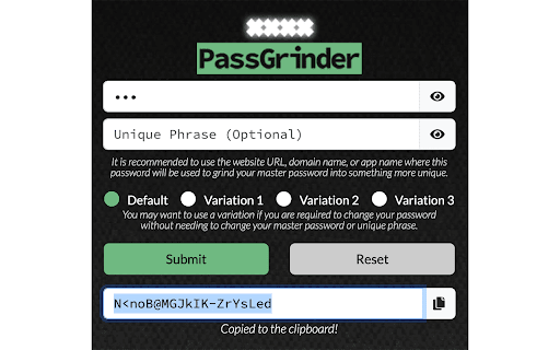 PassGrinder  from Chrome web store to be run with OffiDocs Chromium online