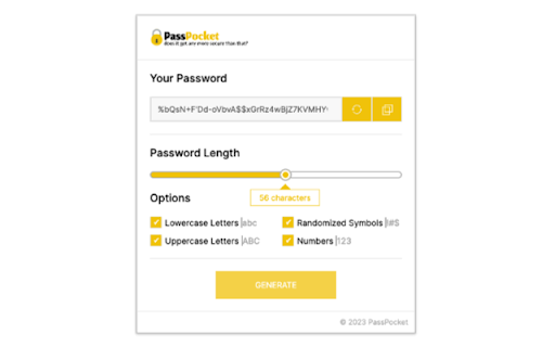 PassPocket  from Chrome web store to be run with OffiDocs Chromium online