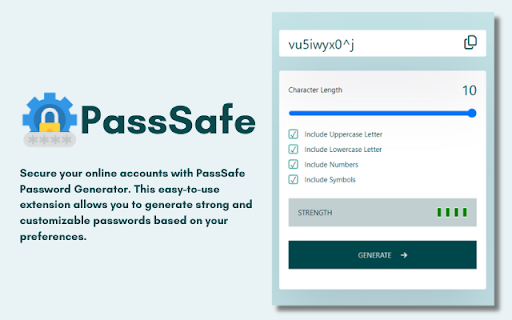 PassSafe  from Chrome web store to be run with OffiDocs Chromium online
