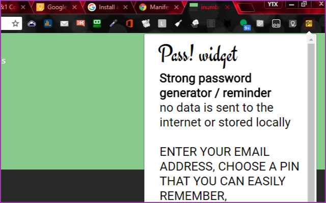 Pass! Secure Password Generator 1.0  from Chrome web store to be run with OffiDocs Chromium online