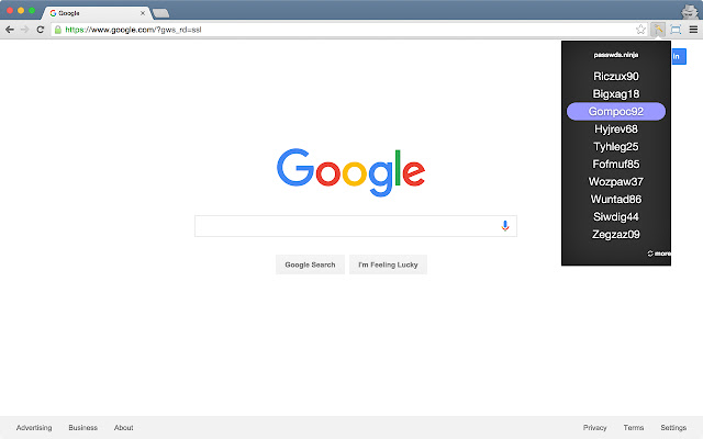 Passwds ninja  from Chrome web store to be run with OffiDocs Chromium online