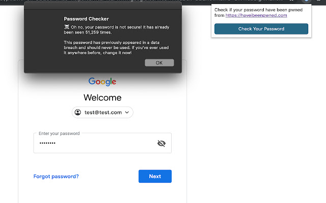 Password Check  from Chrome web store to be run with OffiDocs Chromium online