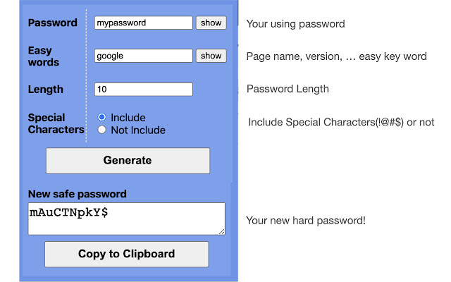 Password Converter  from Chrome web store to be run with OffiDocs Chromium online