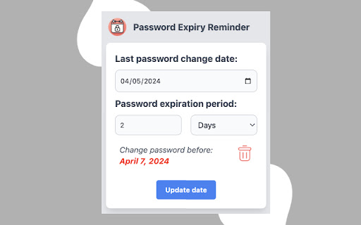 Password Expiry Reminder  from Chrome web store to be run with OffiDocs Chromium online