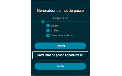 Password Generator  from Chrome web store to be run with OffiDocs Chromium online