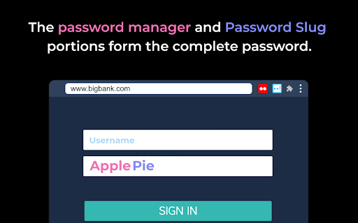Password Slug  from Chrome web store to be run with OffiDocs Chromium online