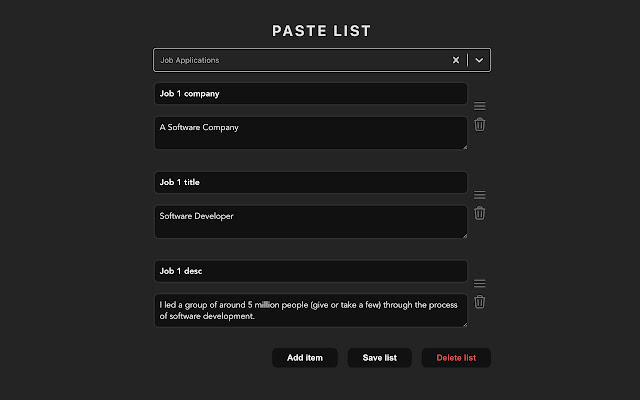 Paste List  from Chrome web store to be run with OffiDocs Chromium online