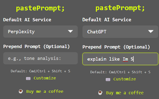 pastePrompt  from Chrome web store to be run with OffiDocs Chromium online