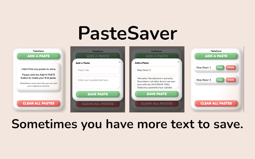 PasteSaver  from Chrome web store to be run with OffiDocs Chromium online