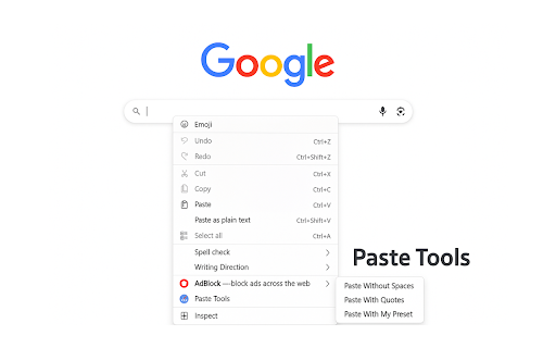 Paste Tools  from Chrome web store to be run with OffiDocs Chromium online