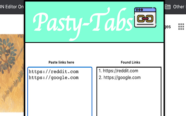 pasty tabs  from Chrome web store to be run with OffiDocs Chromium online