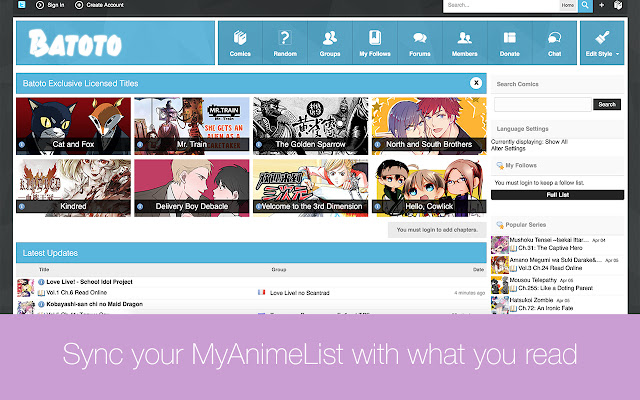 patchouli chan: auto sync your MAL  from Chrome web store to be run with OffiDocs Chromium online
