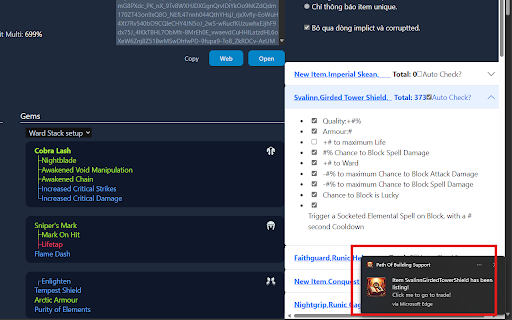 Path Of Building Support  from Chrome web store to be run with OffiDocs Chromium online