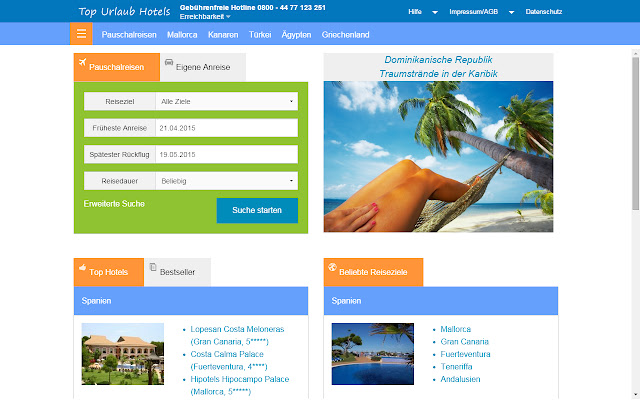 Pauschalreisen Urlaubssuche  from Chrome web store to be run with OffiDocs Chromium online