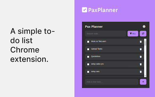 Pax Planner  from Chrome web store to be run with OffiDocs Chromium online