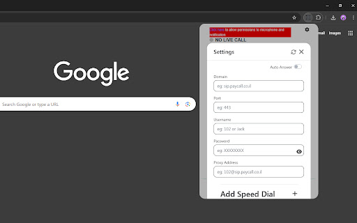 PayCall WebPhone  from Chrome web store to be run with OffiDocs Chromium online