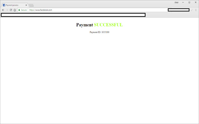 Paymet successful page  from Chrome web store to be run with OffiDocs Chromium online