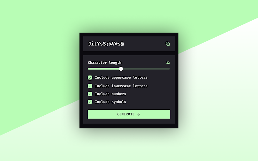 pazz Password Generator  from Chrome web store to be run with OffiDocs Chromium online