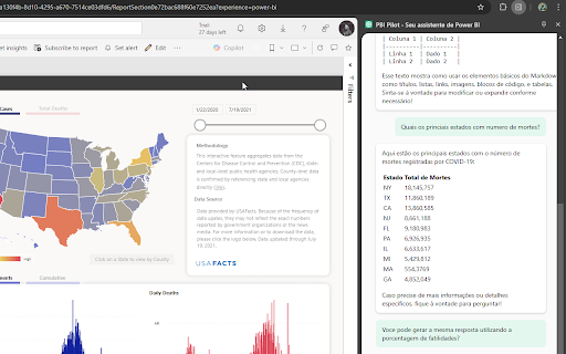 PBI Pilot Seu assistente de Power BI  from Chrome web store to be run with OffiDocs Chromium online