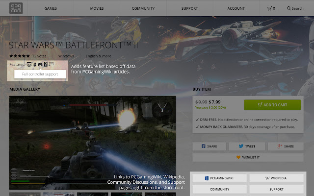 PCGamingWiki Browser Extension  from Chrome web store to be run with OffiDocs Chromium online