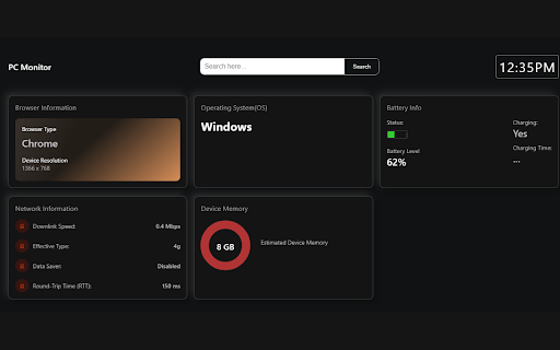 PC Monitor  from Chrome web store to be run with OffiDocs Chromium online