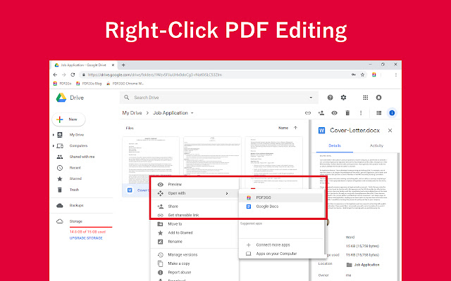 PDF2Go PDF Editor  Converter  from Chrome web store to be run with OffiDocs Chromium online