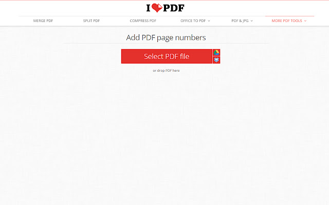 PDF add page numbers | ilovepdf.com  from Chrome web store to be run with OffiDocs Chromium online