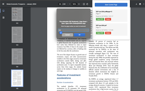 PDF Bookmark  Page Saver Save  Open PDFs Online/Offline  from Chrome web store to be run with OffiDocs Chromium online