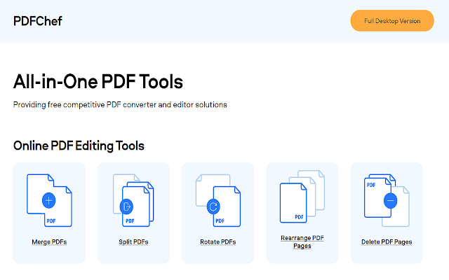 PDFChef  from Chrome web store to be run with OffiDocs Chromium online