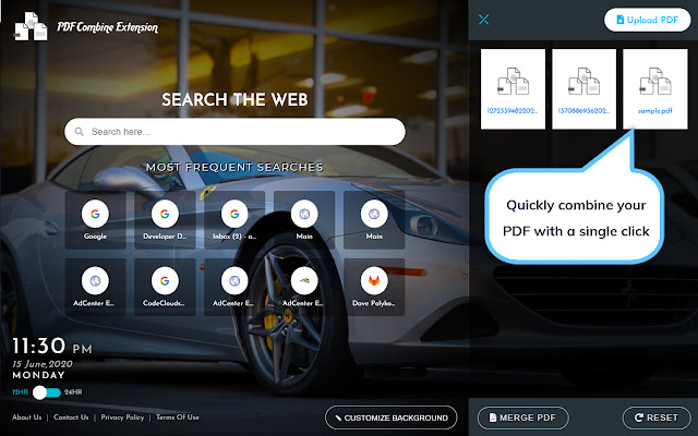 PDF Combine Extension  from Chrome web store to be run with OffiDocs Chromium online