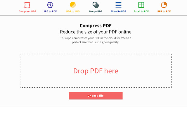 PDF Compressor Smallpdf.com  from Chrome web store to be run with OffiDocs Chromium online