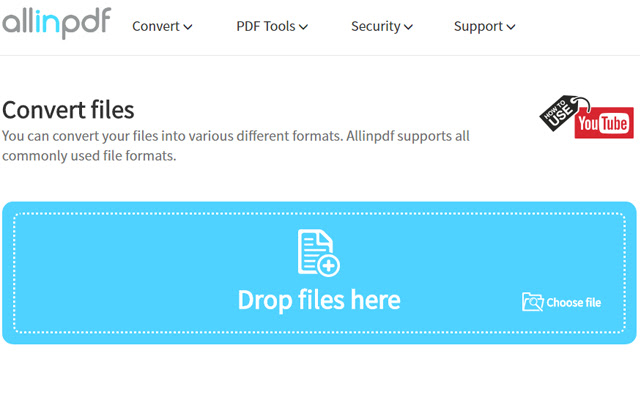 PDF Converter Allinpdf.com  from Chrome web store to be run with OffiDocs Chromium online
