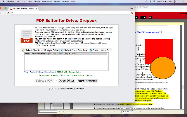 Éditeur PDF pour Drive, Dropbox de la boutique en ligne Chrome à exécuter avec OffiDocs Chromium en ligne