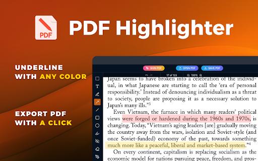 PDF Highlighter  from Chrome web store to be run with OffiDocs Chromium online