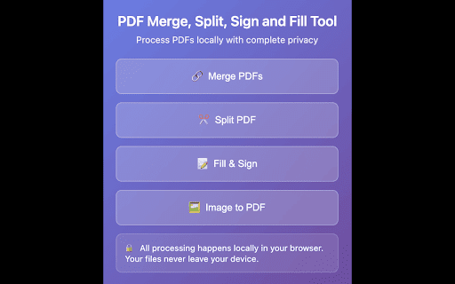 PDF Merge, Split, Sign and Fill Tool Privacy Focused  from Chrome web store to be run with OffiDocs Chromium online