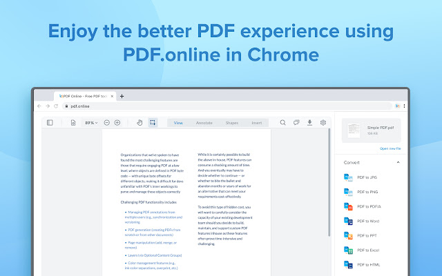 PDF.online | PDF Editor, Converter  Merger  from Chrome web store to be run with OffiDocs Chromium online