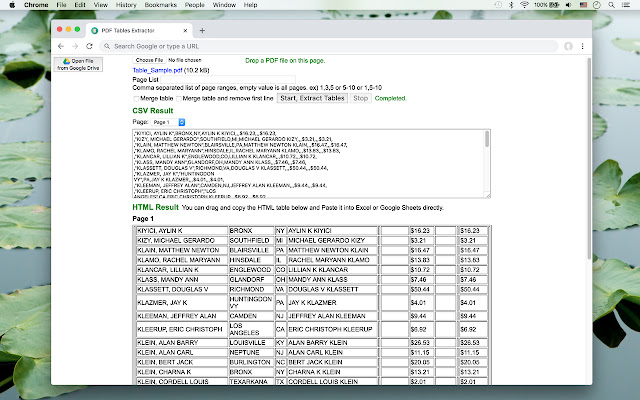 PDF Tables Extractor  from Chrome web store to be run with OffiDocs Chromium online