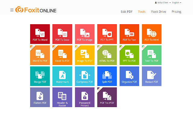 PDF to Excel Foxit Online  from Chrome web store to be run with OffiDocs Chromium online