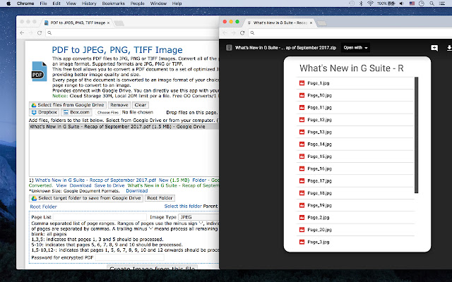 OffiDocs Chromium 온라인에서 실행할 Chrome 웹 스토어의 PDF에서 JPEG, PNG, TIFF 이미지로 변환