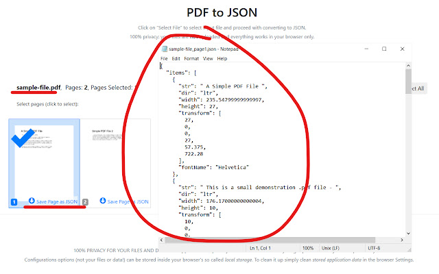 PDF to JSON (by PDFLite.co)  from Chrome web store to be run with OffiDocs Chromium online